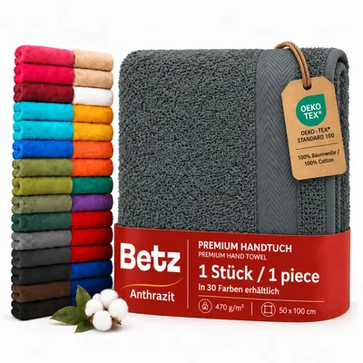 Produktbild von Betz Handtuch PREMIUM 100% Baumwolle 50x100 cm Gesicht- Hände- Körper- Handtuch Farbe - anthrazit