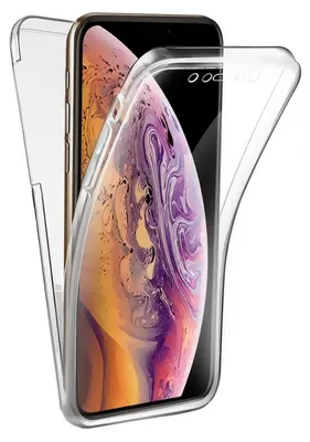 A clear protective case is shown surrounding a smartphone.