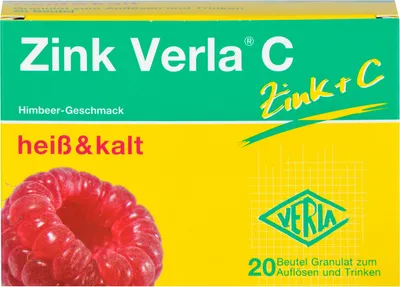 Immagine prodotto di Zinco Verla C gusto lampone granuli caldi e freddi, 20 pz. Bustina