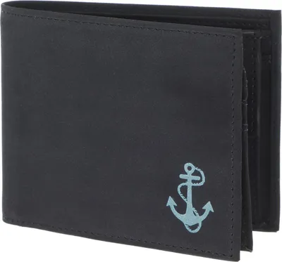 Produktbild von oxmox Geldbörse New Cryptan RFID Protect Querscheinbörse Freedom Anchor Print Cyan Black schwarz