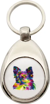 Immagine prodotto di Huuraa Portachiavi Chihuahua Colorato Anello portachiavi in metallo Gettone per carrello della spesa Idea regalo