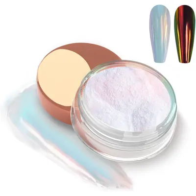 Immagine prodotto di Polvere per unghie, effetto perla, polvere glitterata effetto aurora per nail art, colore bianco