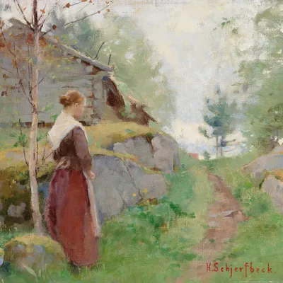 Produktbild von Helene Schjerfbeck Kunstdruck Bild - Das Mädchen Aus Barösund, 1890 (70 x 70 cm)