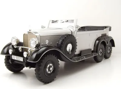 Produktbild von MCG 18208 Mercedes G4 Cabrio W31 1938 hellgrau schwarz 1:18