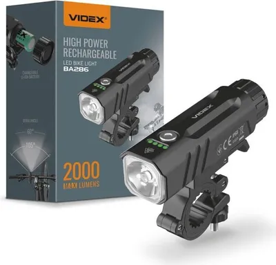 Zdjęcie produktu dla Latarka rowerowa Videx LED 2000lm IP68 czas pracy 100h 6 trybów zasięg 225m