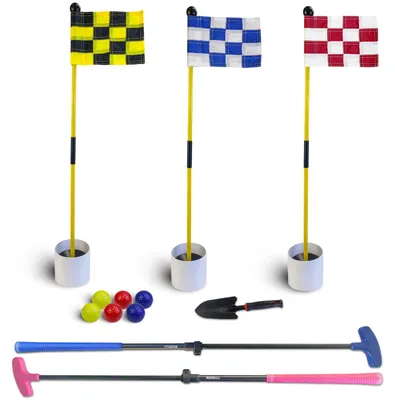 Obrázek produktu pro Sada pro plážovou hru "Golfové putting", obsahující 3 vlaječky, 2 nastavitelné puttery a přepravní tašku