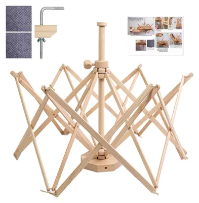 Produktbild von Garnwinder aus Holz, verstellbares Werkzeug für das Wickeln von Garnknäueln