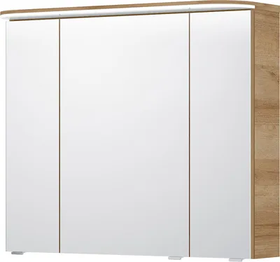 Produktbild von Spiegelschrank mit LED Kranzboden in Riviera Eiche quer Nb. BUDVA-66, B/H/T ca. 85,2/72,3/17 cm