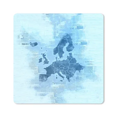 Produktbild von MuchoWow® Mauspad Mousepad Europa - Karte - Aquarell - Blau 30x30 cm - Mousepads - Maus Mat - Pad - Mausunterlage - Gaming