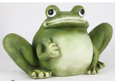 Produktbild von 2x Gartenfigur Dicker Frosch 55 cm Gartendeko aus Magnesia wetterfest große Dekofigur für Garten Terrasse Balkon