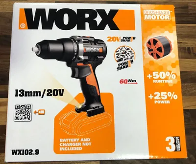 Produktbild von Worx WX102.9 Akku-Bohrmaschine, 20 V Akkuspannung, variable Geschwindigkeit
