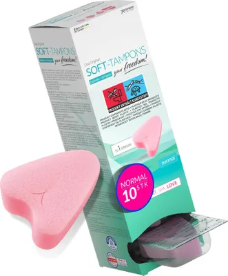 Produktbild von JOYDIVISION Soft-Tampons normal I 10 Stück I fadenlose Tampons für Sport, Schwimmen & Spa I Menstruationsschwämmchen ultra soft I leichtes Einführen & Entfernen I Softtampon ohne Faden
