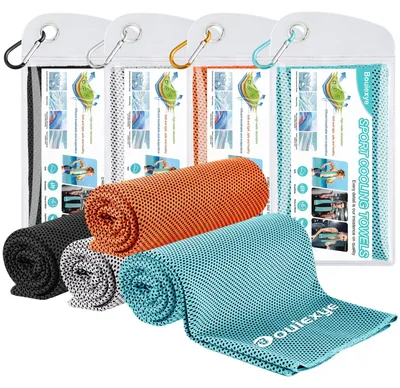 Zdjęcie produktu dla Ręcznik chłodzący z mikrofibry, 100 x 30 cm, zestaw 4 sztuk, idealny do sportu i fitnessu