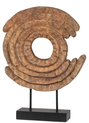 Produktbild von formano Deko Objekt Kreis Holz Metall Design-Skulptur Mangoholz 45 x 34 cm Figur