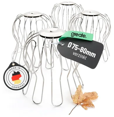 Produktbild von greate 4x Dachrinnen Laubschutz Verzinkt 75 bis 80mm einstellbar - Fallrohrschutz als Regenrinnen Laubschutz
