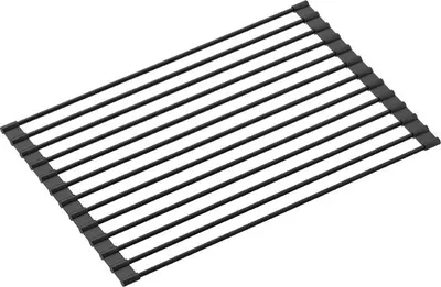 Obrázok produktu pre QUADRON podložka pod drez zo silikónu a ocele | rozmer 38 x 25 cm, farba: čistý uhlík | MULTIFUNKČNÁ odolná voči teplote | QMAT do kuchyne