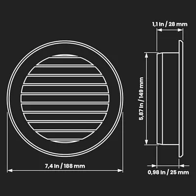 150 mm Lüftungsgitter Weiß, Hauptbild