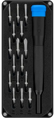Produktbild von iFixit EU145474-1, ABS Synthetik, Flach, Pentalobe, Phillips, Torx, Tri-point, 16 Stück(e), Schwarz, 45 mm, 22 mm
