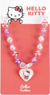 Zdjęcie produktu dla Naszyjnik dziecięcy Hello Kitty - biżuteryjny naszyjnik dla dziewczynek z zawieszką z motywem Hello Kitty