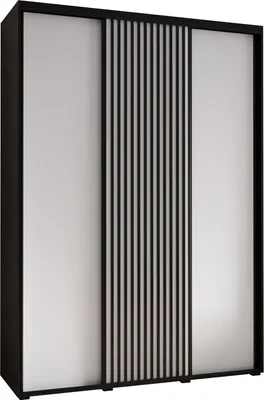 Produktbild von MEBLE KRYSPOL Sapporo 1 Schrank mit 3 Schiebetüren  - 205,2x170x45 cm - Schwarz Weiß Schwarz