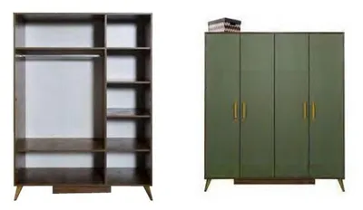Image de Chambre d'enfant complète Lit simple Armoire Commode Design 5pcs