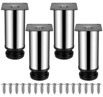 Obrázok produktu pre 4 nastaviteľné nožičky, nerezové nožičky, nastaviteľná výška 0-10 mm