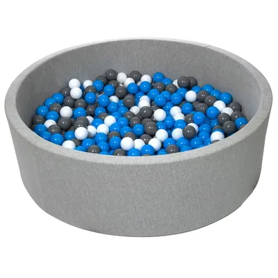 Produktbild von Bällebad für Kinder, Durchmesser ca. 125 cm, Spielfläche + 600 Bälle weiß, blau, grau