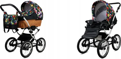Produktbild von Babylux® Classic Exclusive | 2in1 Kinderwagen Set | Garden Flowers | Kombikinderwagen | Kinderwa