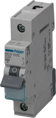 Produktbild von HAGER MCB Leitungsschutzschalter 6kA 1P C 32A MCN132E
