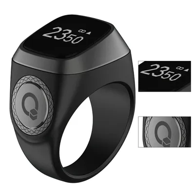 Produktbild von Digitaler Muslim Tasbih Ring 22mm mit Bluetooth, OLED Display, Vibrationsalarm, USB-Ladung