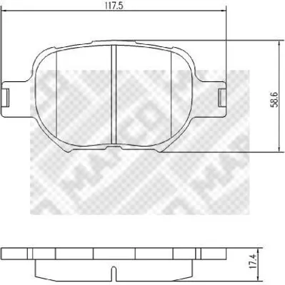 Produktbild von MAPCO Bremsbeläge Satz Vorne für TOYOTA CELICA (ZZT23) 6767