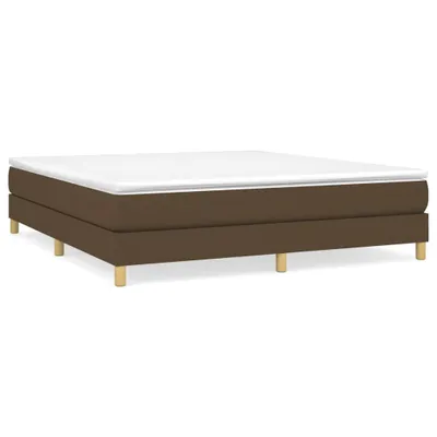A boxspring bed frame with a mattress on top, shown from a side angle against a white background.
