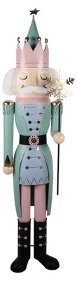 Productafbeelding van Clayre & Eef kerstdecoratie: figuur van een notenkraker, 43x35x171 cm, blauw, metaal