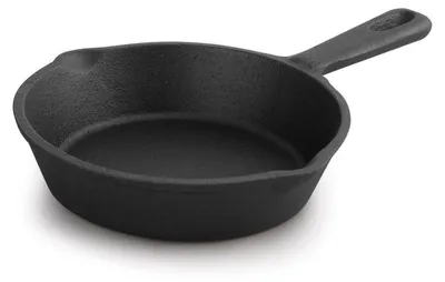 Produktbild von 12x Brat- Servierpfanne mit Stielgriff ø 16 cm Gusseisen schwarz