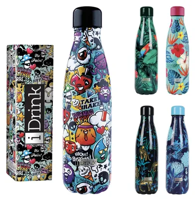 Imagen del producto de Botella térmica de doble pared, de 350 ml, fabricada en acero inoxidable, libre de BPA, ideal para camping