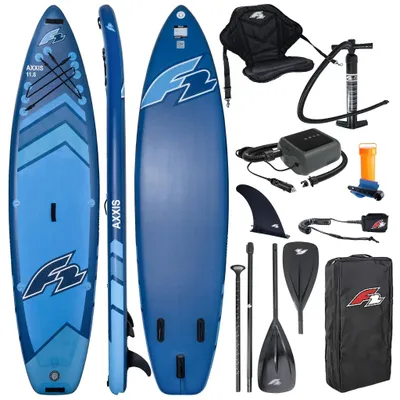 Zdjęcie produktu dla Deska pompowana SUP F2 Axxis 11'6" Navy Blue Combo Wiosło 2w1 Siedzisko + ELEKTRYCZNA POMPKA PBG 6 12V