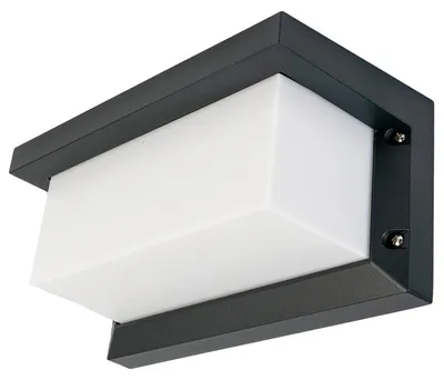 Produktbild von Grafner Aluminium Wandlampe anthrazit, IP44, E27 Fassung, ideal für smarte LED-Leuchtmittel, pulverbeschichtet, Wandleuchte eckig Wand Lampe Außen Außenwandleuchte 1 flammig spritzwassergeschützt