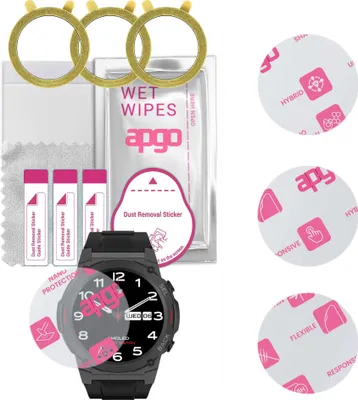Produktbild von apgo 3 Stück Schutzglas, klar, kompatibel mit Maxcom FW63 Cobalt Pro Smartwatch, Hybrid 8H, Ersatz für Hartglas, Displayschutzglas, Bildschirmschutz, Displayschutz, kratzfest