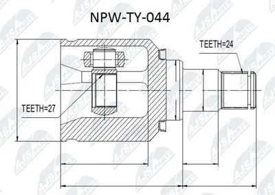 Produktbild von NTY Gelenksatz Antriebswelle Vorne Links für TOYOTA AURIS (NRE15, ZZE15, ADE15, ZRE15, NDE15) NPW-TY-044
