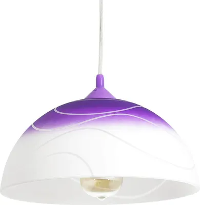 Obrázek produktu pro Závěsná lampa bílá fialová Ø 30 cm E27 kuchyňský jídelní stůl skleněné závěsné světlo