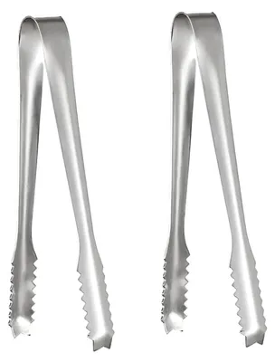 Produktbild von Stück Eiszangen aus Edelstahl, Lebensmittelzangen, Edelstahlzangen, Süßigkeitenzangen, kleine Buffet-Servierzangen für Lebensmittel, Kaffee, Süßigkeiten, Brot, Kuchen, Küche, Hochzeit, Party, Eiskübel