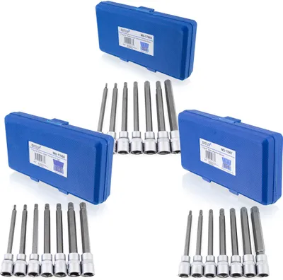 Produktbild von Bituxx Steckschlüsselsatz Set, Innensechskant, Torx, Vielzahn, 21tlg, blau, MS-18071