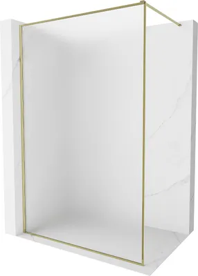 Image de Mexen Kioto-F paroi de douche Walk-in avec cadre 140 x 202 cm, givré 8 mm, or - 800-140-104-50-30