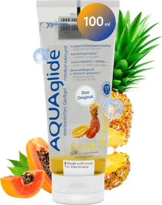 Produktbild von JOYDIVISION AQUAglide Exotic Gleitgel 100 ml, EXOTIC Duft, ölfreies Gleitmittel Auf Wasserbasis & Kompatibel mit Latex-Kondomen