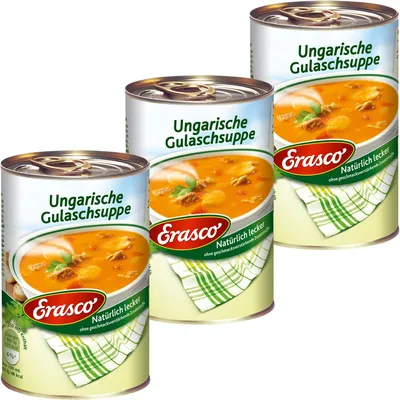 Zdjęcie produktu dla Erasco Węgierska zupa gulaszowa z delikatnym mięsem 390ml 3-pak