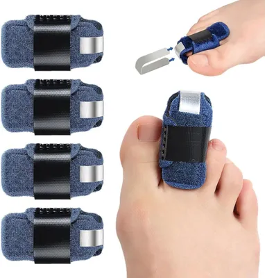 Produktbild von Hammerzehen Korrektor 4er Set mit Zehenspreizer Blau