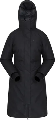 A studio shot of a black women's jacket.