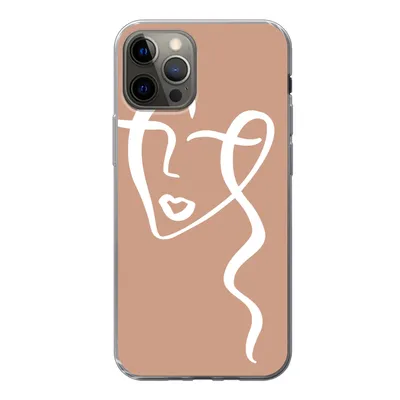 Produktbild von MuchoWow® Handyhülle Schutzhülle Hülle für iPhone 12 Pro Frau - Gesicht - Abstrakt Silikon Softcase Handy Hülle - Abdeckung