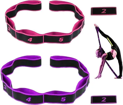 Image de Bandes élastiques pour le fitness, idéales pour le yoga et le Pilates, lot de 2, extensibilité 9 fois