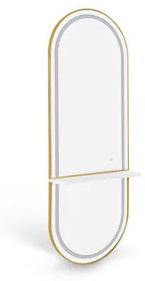 Zdjęcie produktu dla Lustro kosmetyczne - Z oświetleniem - 17 x 65 x 177 cm - Aluminiowa rama - Lustro fryzjerskie do salonu